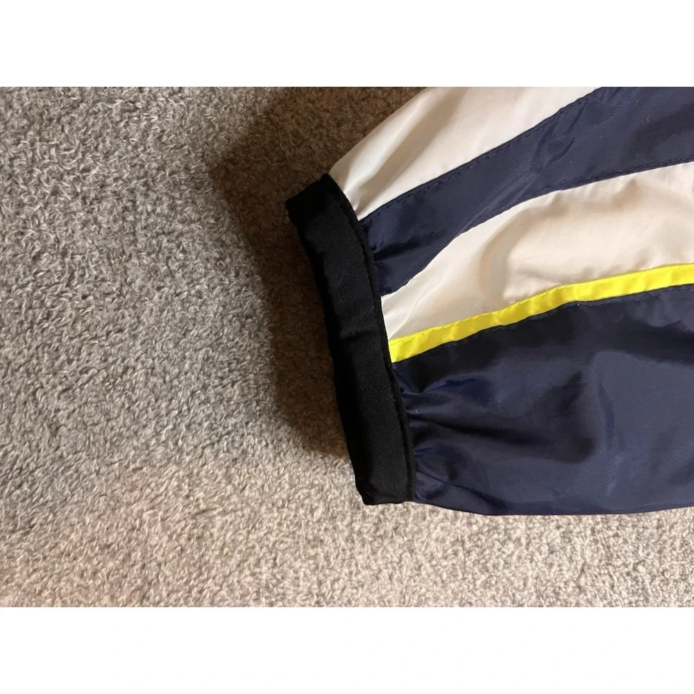 Adidas, Full Zip, Windbreaker Jacket, Navy Blue w/yellow Logo Athletic EUC A2-20